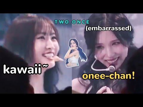 mina gets *embarrassed* by SaMo's teasing in front of a crowd 😆