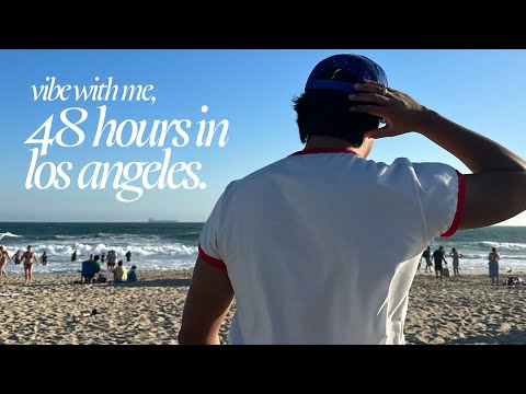 48 HOURS IN LOS ANGELES | kbbq mukbang, thrift & uniqlo haul, photoshoot at huntington beach 🍊