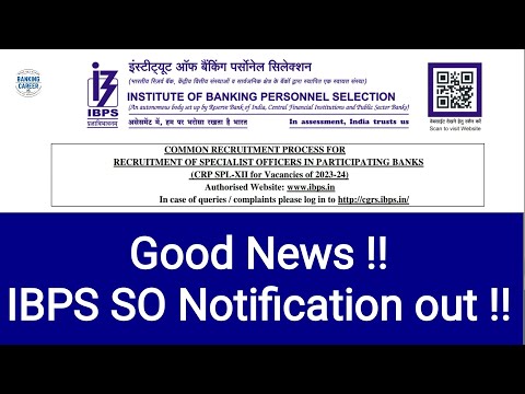 IBPS SO Notification out!!