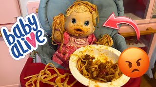 NEW Baby alive changing time doll Afternoon routine 🍝 HUGE Mess!! 😱