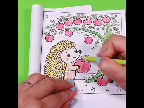 Hedgehog & Apple Tree | Autumn Coloring Fun for Kids