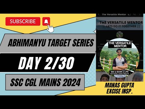 Day 2/30 Abhimanyu Target Series 🔥 SSC CGL Mains 2024 ✅✅ Join Telegram 👇 #ssccgl #cglmains2024 #cgl