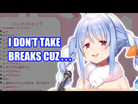 Pekora talks about why she doesn't like taking breaks in Streaming 【Hololive English Sub】