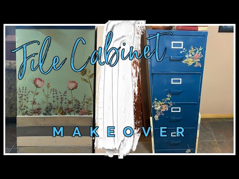 DIY File Cabinet Makeover using DIY Paint and IOD Transfers.