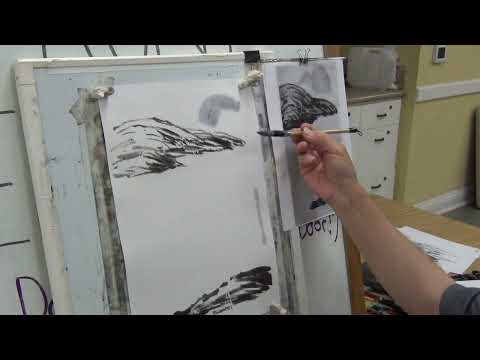 🔴[ LIVE ]  Chinese Landscape Class Lesson 8: Incorporating Blue Herons into Qi Baishi's Painting 2/3