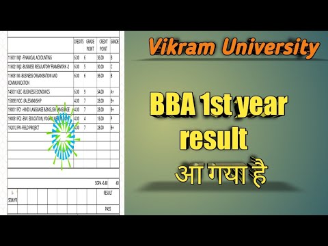 BBA. ka result check kre 1st year 2022 Vikram University Ujjain College result