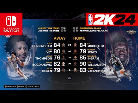 NBA 2k24 Nintendo Switch - Detroit Pistons Vs New Orleans Pelicans Full Gameplay