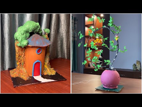 DIY Fantasy Treehouse & Glowing Spiral Bonsai Lamp | Creative Home Decor Ideas