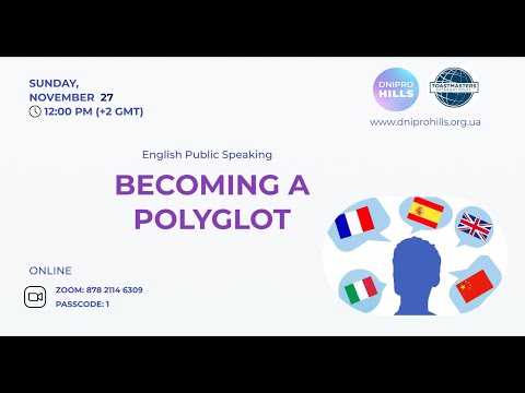 "Becoming a polyglot" - English Public Speaking meeting, November 27, 2022