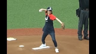 声優・藤原夏海さん(茂野大吾役)による始球式【MAJOR 2ndコラボデー】2018.4.29