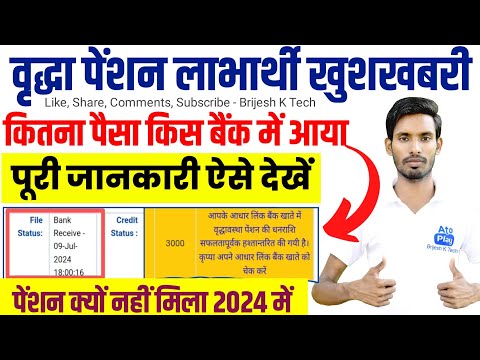 वृद्धा पेंशन क्यों नही मिला ? | Pension kis bank me aaya hai kaise pata kare | pension status check