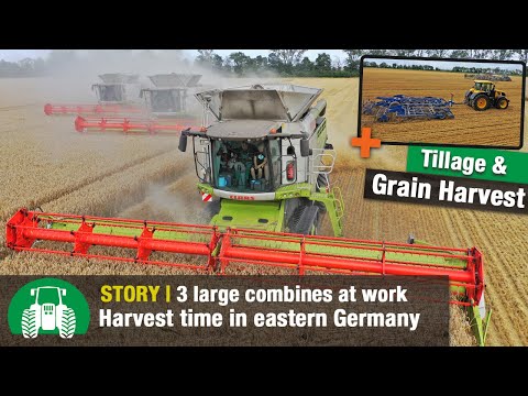 Saat-Gut Plaußig Farm – Part 3 (Grain Harvest | Claas | John Deere | Köckerling Allrounder Flatline)