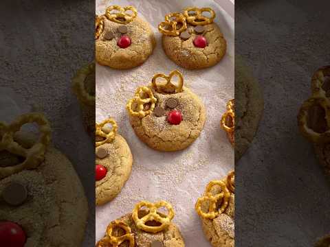 Reindeer Snickerdoodle Cookies 🎄 #christmas #baking #bakingwithkids