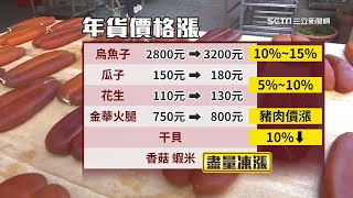 年貨大街／烏魚子、花生瓜子都漲價！年貨採買「比去年多花2000元」｜雨季影響「花生」量少！堅果到干貝、火腿「全都漲」｜消費新聞｜三立iNEWS高毓璘 主播｜訂閱@money_setn看更多 財經新聞