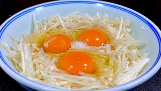 Adding eggs to enoki mushrooms, I never expected it to be so delicious,