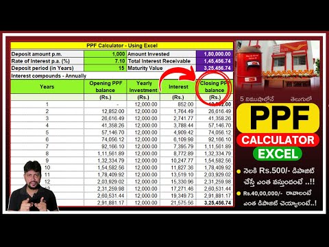 🤑 PPF Calculator in Telugu | PPF Excel Calculator | PPF Calculator and Account benefits