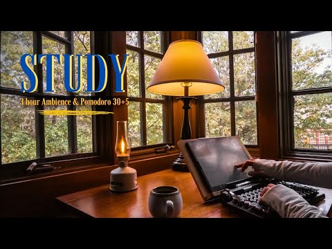 Dark Academia Ambience | Cozy Ambience 🌿, Pomodoro 30+5, Inspiring Quotes ✨ | Boost Productivity