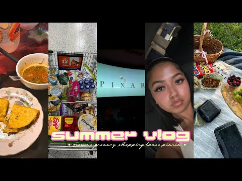 summer vlog 001: movies, picnic ,grocery shopping, birria tacos ,etc.