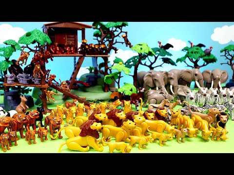 Fun Treehouse Safari Diorama with Playmobil  Animal Figurines