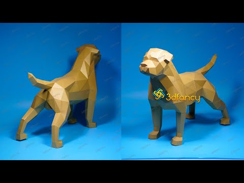 How to make Papercraft Low poly 3D Dog and PDF, 3D SVG for Cricut