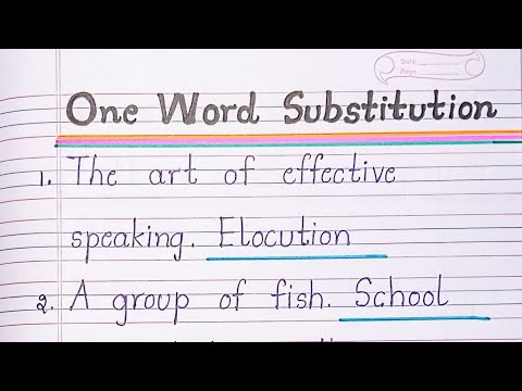 One Word Substitution