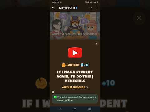 If  it was a student again, I'd do this.  Memefi coin video code today