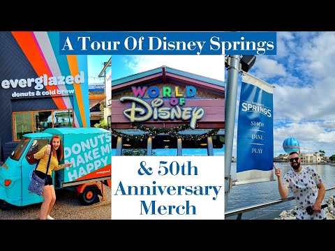 A Tour Of Disney Springs - WDW 50th Anniversary Merch At World Of Disney -& Everglazed Donuts & More