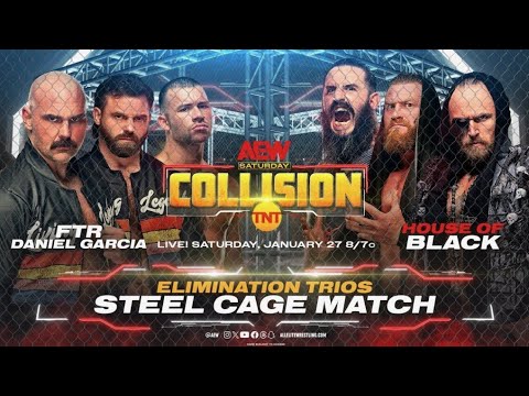 House Of Black Vs FTR And Daniel Garcia - Elimination Trios Steel Cage Match - Highlights.