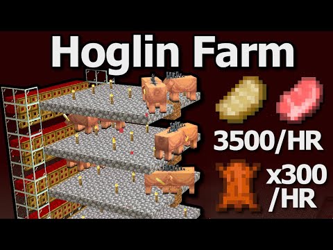 NEW Minecraft Hoglin Food and Leather Farm Tutorial - 3500/HR