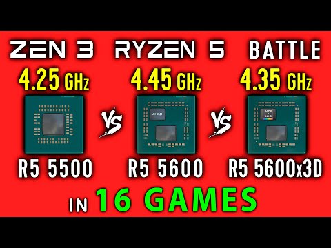 Ryzen 5 5500 vs Ryzen 5 5600 vs Ryzen 5 5600X3D Test in 16 Games | R5 5500 vs R5 5600 vs R5 5600x3D