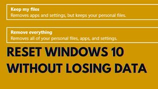 How to Reset Windows 10 without Losing Data | Windows 10 Reset to Factory Settings | #Shorts