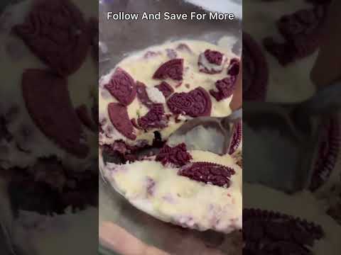 Red Velevet Oreo Icecream Recipe | Ore Icecream | Easy Recipes #icecream #shorts