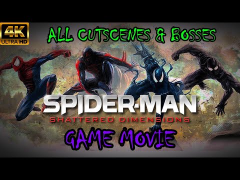 Spider-Man: Shattered Dimensions - All Cutscenes & Bosses (Game Movie) 4K