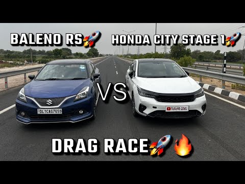 Baleno RS vs honda city stage 1 tuned drag race || can boosterjet outperform the Vtec?