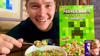 It's REAL! Minecraft Cereal: CREEPER CRUNCH! (Taste Test)