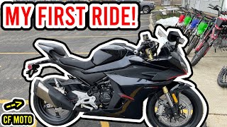 RIDING MY FIRST MOTORCYCLE HOME 2 HOURS FROM DEALERSHIP | CFMOTO 450 SS