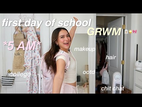 get ready with me for the FIRST DAY OF SCHOOL *college* 🎀📓