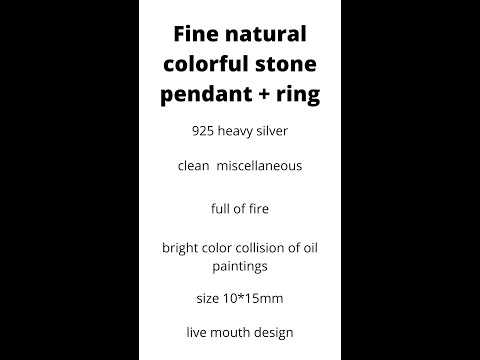 Natural stone pendant & ring bright color collision of oil painting #shorts