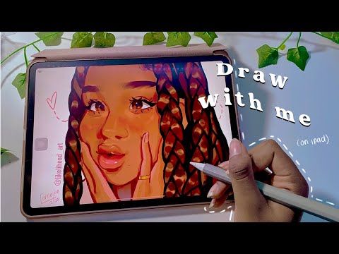 (iPad) Draw with me ✎  :girl with braids 🌱💕☁️