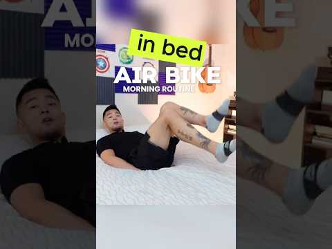 Air bike in Bed Morning Routine #seniorfitness #fitover50 #backpainexercises