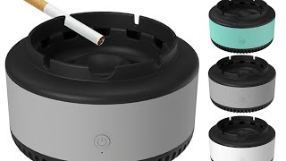 Self-Extinguishing Ashtray. Battery Operated Smokeless Ashtray Reduces Smoke and Ash Odors