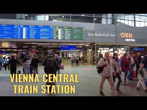 🇦🇹🚊 Vienna Central Train Station before Departure | 4K Virtual Walk April 24, 2023