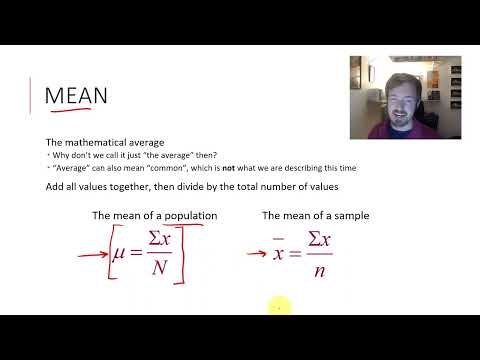 PSYC 308: Chapter 3: Part 1: Central Tendency