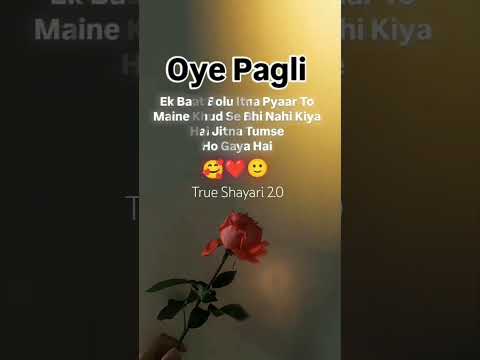 👸💞 Oye Pagli 👫 Shayari Status #shayari #love #shorts #trueline #trending #youtubeshorts