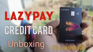 Lazypay card Unboxing | Free credit card upto 5% cashback | First Impression