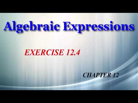 Algebraic Expressions 12.4