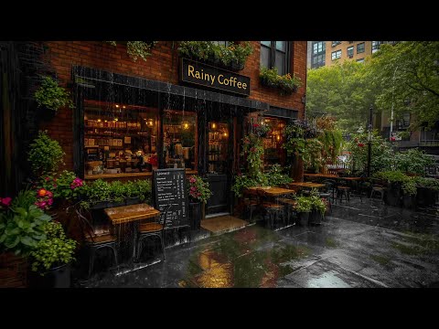 Relaxing White Noise | Cozy Café, Rainfall and Soothing Rain Sounds – A Perfect Time to Unwind