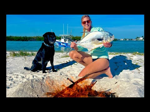 PERMIT BARBECUE ON A PRIVATE ISLAND | HER DREAM BOAT WALK THROUGH