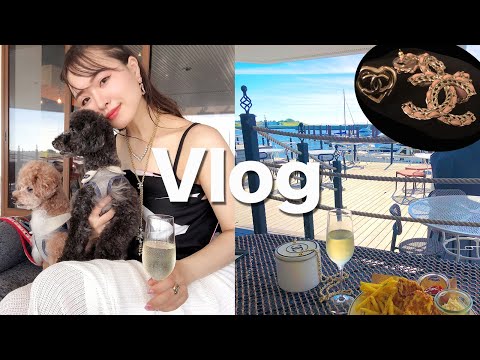 【シャネルを着た休日の過ごし方】チートデーvlog/大阪のペット可レストラン