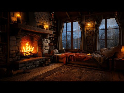 Gentle Rain and Crackling Fireplace: 3 Hours of Soothing Sounds for a Cozy Night